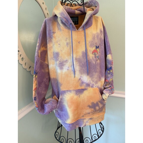 Zumiez Other - ALab Freela Whimsy Mushroomcore Pullover Purple and Yellow Tie Dye Hoodie XL